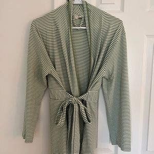 Lake Pajamas, Green Stripe Robe, Small